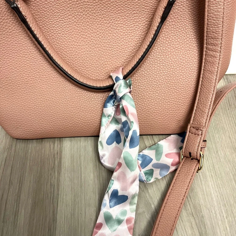 Nanette Lepore Purse Women's Pink Pebbled Faux Leather Satchel Crossbody New